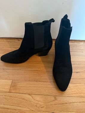 Saint Laurent Black Suede Ankle Boots - Women's Size 37